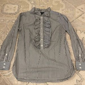 J Crew ruffle front blouse Sz XS
